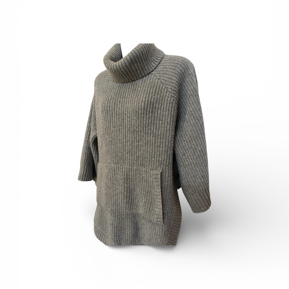 UGG Raelynn Semi Poncho Grey Loose Fit Soft Sweater Turtleneck large 
Wool blend